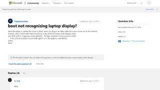 
                            13. boot not recognizing laptop display? - Microsoft Community