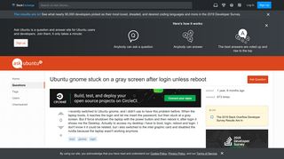 
                            2. boot - Ubuntu gnome stuck on a gray screen after login unless ...