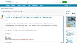 
                            10. Booting to Web Page in Full Screen and auto log on? Raspberry PI ...