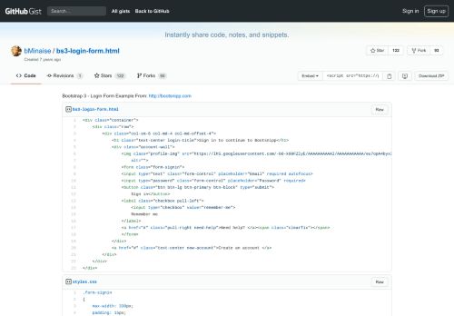 
                            6. Bootstrap 3 - Login Form Example From: http://bootsnipp.com · GitHub