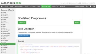 
                            4. Bootstrap Dropdowns - W3Schools
