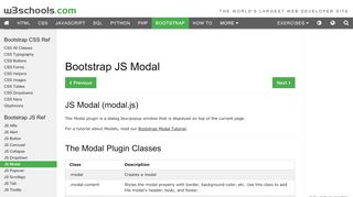 
                            4. Bootstrap JS Modal Reference - W3Schools