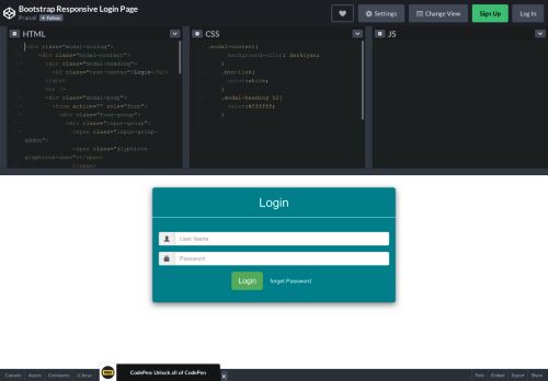 
                            1. Bootstrap Responsive Login Page - CodePen