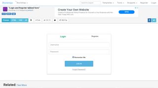 
                            2. Bootstrap Snippet Login and Register tabbed form using ... - Bootsnipp