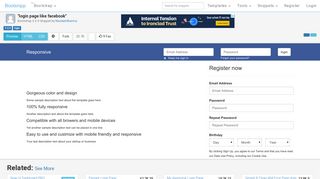 
                            5. Bootstrap Snippet login page like facebook using HTML CSS Bootstrap