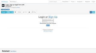 
                            6. Bootstrap Snippet Login / Sign up toggle form (with validation) using ...