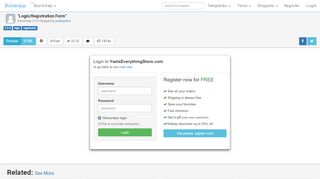 
                            6. Bootstrap Snippet Login/Registration Form using HTML ... - Bootsnipp