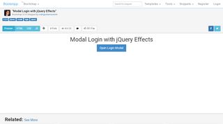
                            3. Bootstrap Snippet Modal Login with jQuery Effects using ... - Bootsnipp