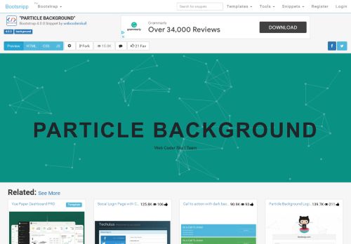 
                            2. Bootstrap Snippet PARTICLE BACKGROUND using HTML CSS ...