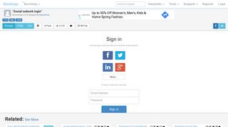 
                            2. Bootstrap Snippet Social network login using HTML CSS