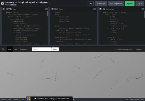 
                            4. bootstrap social login with particle background - CodePen