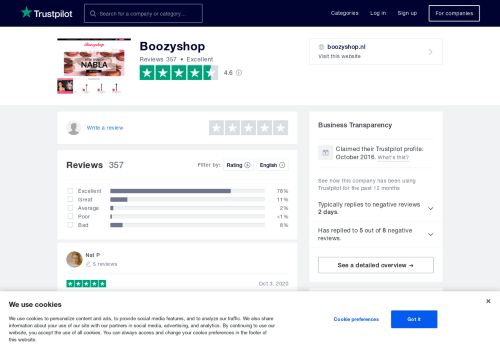 
                            9. Boozyshop Reviews | Read Customer Service Reviews of boozyshop.nl