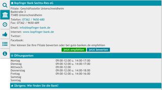 
                            11. Bopfinger Bank Sechta-Ries eG, Unterschneidheim, 73485 ...