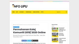 
                            12. Borang Permohonan Kolej Komuniti Sesi Mac Julai Dan ...