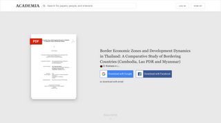 
                            8. Border Economic Zones and Development Dynamics in Thailand: A ...