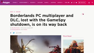 
                            13. Borderlands PC multiplayer and DLC, lost with the GameSpy ...