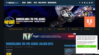 
                            5. Borderlands The Pre-Sequel Golden Keys - SHiFT Codes » MentalMars