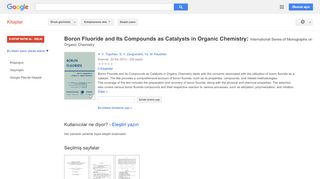 
                            11. Boron Fluoride and Its Compounds as Catalysts in Organic Chemistry: ...