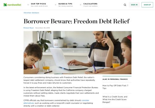 
                            10. Borrower Beware: Freedom Debt Relief - NerdWallet