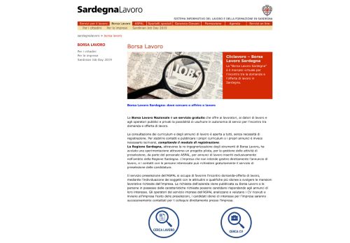 
                            6. Borsa Lavoro - SardegnaLavoro - Home page