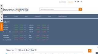 
                            12. Börse Express - Social Media: Finanzen100 auf Facebook