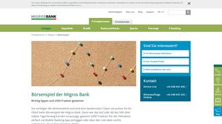 
                            3. Börsenspiel der Migros Bank – tippen und gewinnen