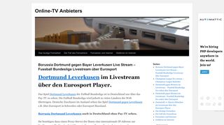 
                            4. Borussia Dortmund gegen Bayer Leverkusen Live Stream – Fussball ...