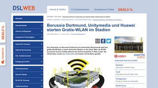 
                            4. Borussia Dortmund, Unitymedia und Huawei starten Gratis-WLAN im ...