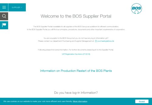 
                            7. BOS - Log-in Supplier Portal