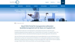 
                            8. Bosch führt Portal für transparentes Lieferanten ... - SupplyOn