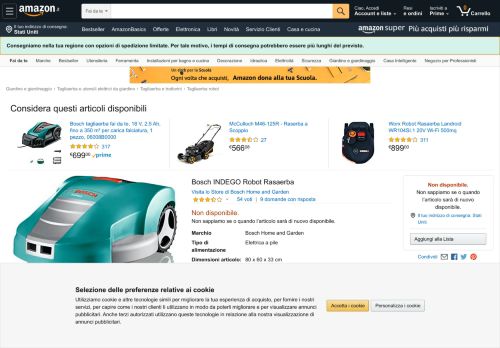 
                            6. Bosch INDEGO Robot Rasaerba: Amazon.it: Fai da te