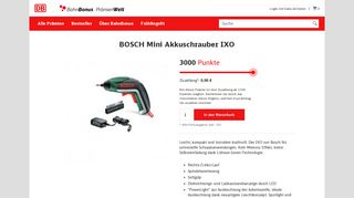 
                            8. BOSCH Mini Akkuschrauber IXO | BahnBonus PrämienWelt