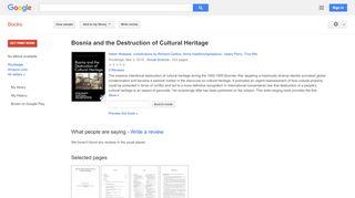 
                            6. Bosnia and the Destruction of Cultural Heritage