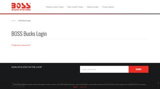 
                            9. BOSS Bucks Login - Boss Audio Systems