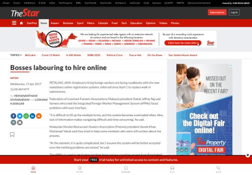 
                            13. Bosses labouring to hire online - Nation | The Star Online