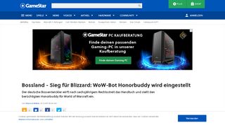 
                            9. Bossland - Sieg für Blizzard: WoW-Bot Honorbuddy wird eingestellt ...