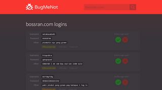 
                            9. bossran.com passwords - BugMeNot