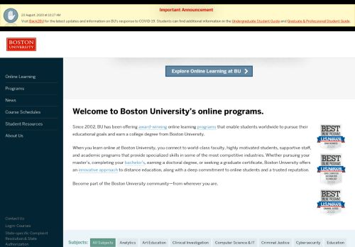 
                            3. Boston University Online Education | BU Online