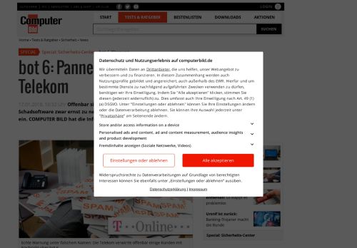 
                            9. bot-6-Sicherheitswarnung: Panne bei der Telekom - COMPUTER BILD