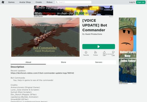 
                            6. Bot Commander - Roblox