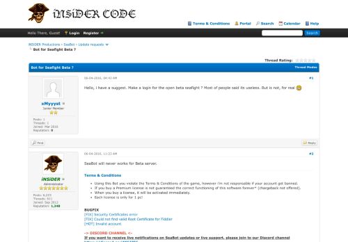 
                            12. Bot for Seafight Beta ? - iNSiDER Productions