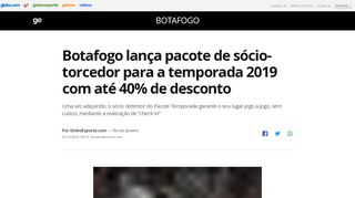 
                            13. Botafogo lança pacote de sócio-torcedor para a temporada 2019 com ...