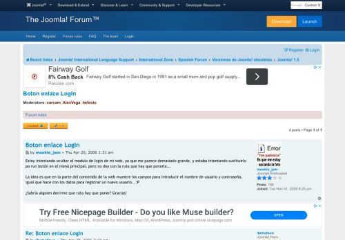 
                            6. Boton enlace LogIn - Joomla! Forum - community, help and support