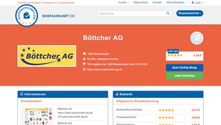 
                            13. Böttcher AG: Erfahrungen, Bewertungen, Meinungen - Shopauskunft.de