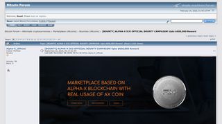
                            6. [BOUNTY] ALPHA-X ICO OFFICIAL BOUNTY CAMPAIGN! Upto $600000 Reward ...