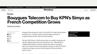 
                            7. Bouygues Telecom to Buy KPN's Simyo as French Competition Grows ...