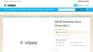 
                            12. Bowl-Easy - QB AP Urethane Deck Chute (#1) *