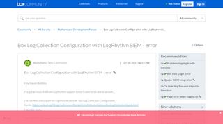 
                            8. Box Log Collection Configuration with LogRhythm SI... - Box Community