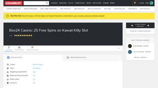 
                            11. Box24 Casino: 25 Free Spins on Kawaii Kitty Slot Free Spins - 2019 ...