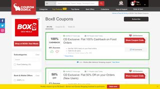 
                            6. Box8 Coupons, Offers: Buy 1 Get 1 Free - Feb 2019 - CouponDunia